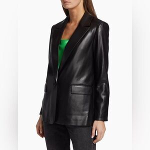Alice + Olivia Denny Vegan Leather Blazer size S